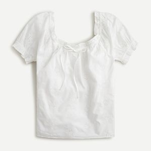 NWOT Square-neck top with embroidered eyelet